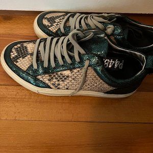 P448 Sneakers (Green and Snakeskin)